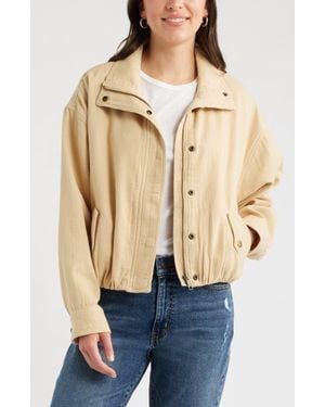 Caslon Bubble Hem Cotton Twill Jacket - Natural