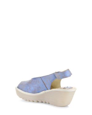Fly London Yeay Peep Toe Sandal - Blue