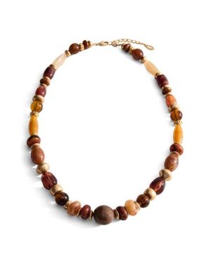 Mango Combined Beads Necklace - Brown