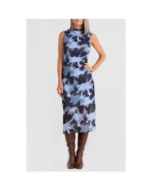 Brave+True Salem Mock Neck Midi Dress - Blue