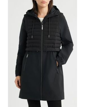 Michael Kors Quilt Core Hooded Coat - Black
