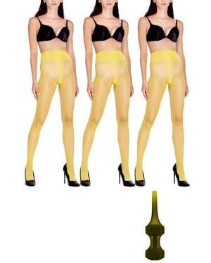 LECHERY 3-Pack ​Glossy Colored Fashion ​Sheer Tights For - Metallic