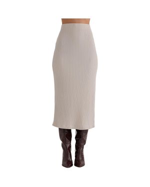 Bella Dahl Rib Knit Midi Skirt - Gray