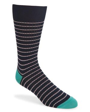 Pantherella Downe Stripe Dress Socks - Black