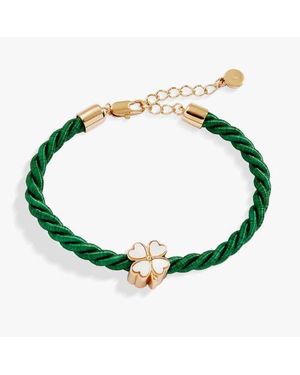 ALEX AND ANI Four Leaf Clover Cord Bracelet - Green