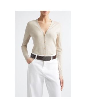 Eleventy V-Neck Cardigan - White