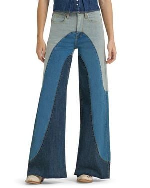Wrangler X Lainey Wilson Groovy Raw Hem Wide Leg Jeans - Blue