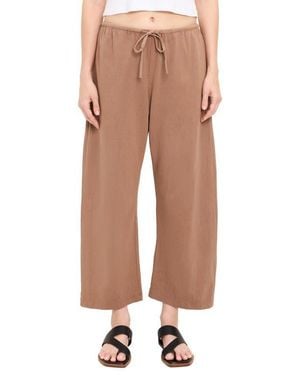 Michael Stars Liana Tie Waist Barrel Leg Pants - Natural
