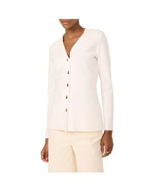 Mint Velvet V Neck Longline Cardigan - White