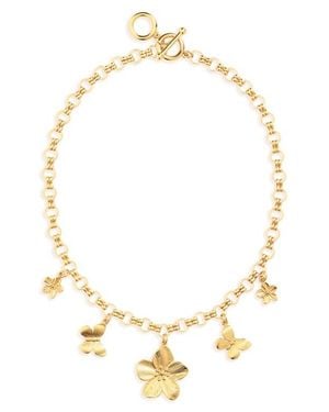 Karine Sultan Botanical Couture Necklace - Metallic