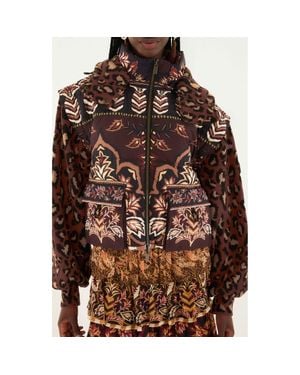 FARM Rio Ainika Hooded Puffer Jacket - Brown