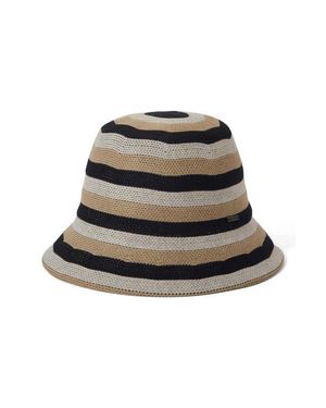 Brixton Lisboa Stripe Bucket Hat - Black