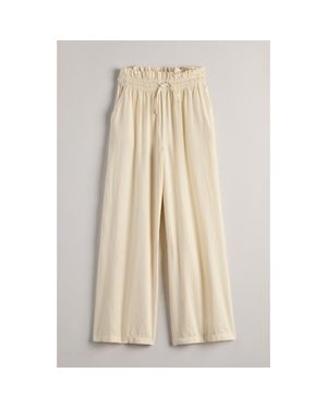 Treasure & Bond Kids' Wide Leg Paperbag Waist Cotton Pants - Natural