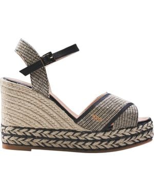 VISCATA Empuria Canvas Espadrille Sandal Wedges - Gray