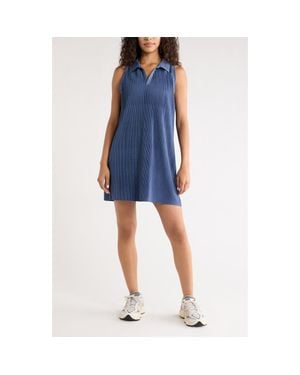 Zella Pleated Mesh Dress - Blue