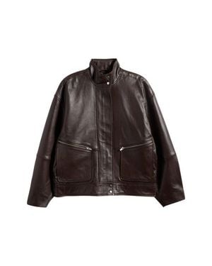 Reformation Veda Harrison Leather Jacket - Brown