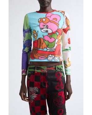 Chopova Lowena Beep Beep Fitted Graphic Jersey T-Shirt - Red