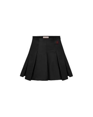 Pcfg Cotton Pleated Skirt - Black