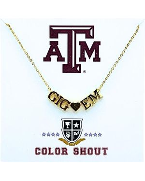 Color Shout Texas A&M College Heart Necklace - White