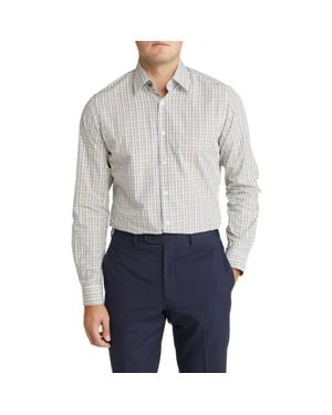 Duchamp Tailored Fit Check Dress Shirt - Gray