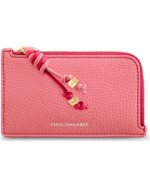 Maison De Sabre Leather Zip Card Holder - Pink