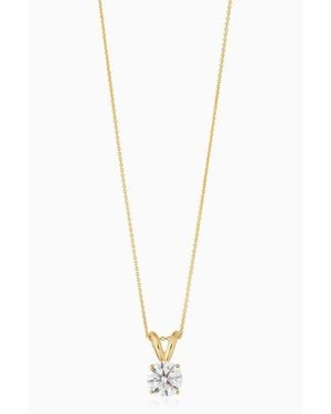 Oradina 14K Solid Luminous 1 Carat Lab Diamond Classic Solitaire Necklace - White
