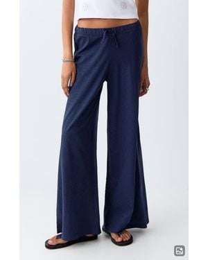 MANGO TEEN Kids' Straight Leg Cotton Jersey Pants - Blue