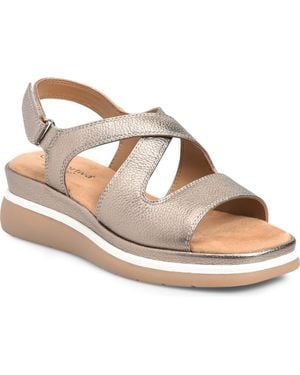 Comfortiva Amethyst Slingback Platform Wedge Sandal - Metallic