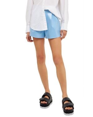 Grey Lab Shiny Faux Leather Shorts - Blue