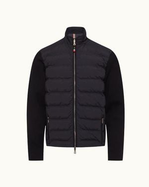 Orlebar Brown Wallace Down Quilted Knitted Sleeve Merino Jacket - Blue
