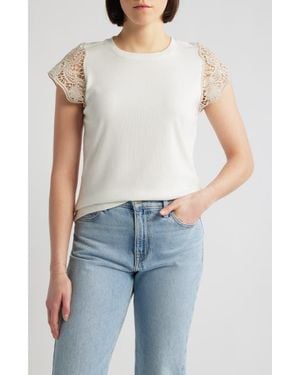 Wit & Wisdom Crochet Knit Top - Blue