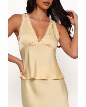 Petal & Pup Kelso Lace Trim Satin Tank - Natural