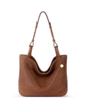 The Sak Los Feliz Medium Tote Woven Leather Bag - Brown