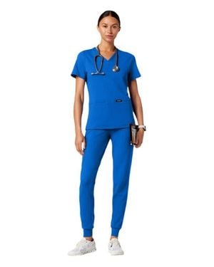 Jaanuu Ceri 6-Pocket Classic Scrub Jacket - Blue