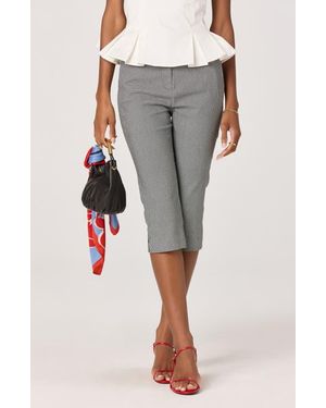 Astr Cardin Houndstooth Capri Pants - Gray