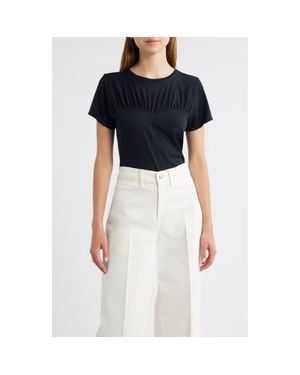 Rails Janis Gathered Sweetheart Organic Pima Cotton T-Shirt - Blue