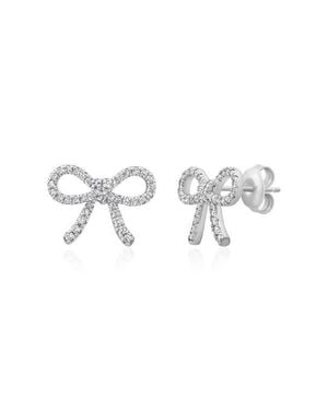 Crislu Fairy Tale Pavé Cubic Zirconia Bow Stud Earrings - Multicolor
