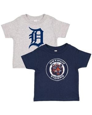 Soft As A Grape Toddler /Heather Detroit Tigers Cooperstown Collection Two-Pack T-Shirt Set - Blue