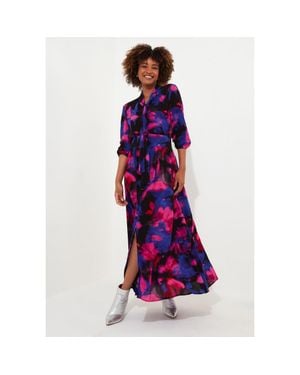 Joe Browns Tie Neck Printed Maxi Dress - Red