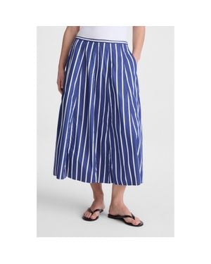 Madewell A-Line Poplin Midi Skirt - Blue