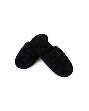 Philipp Plein Flat Slippers Hexagon - Black