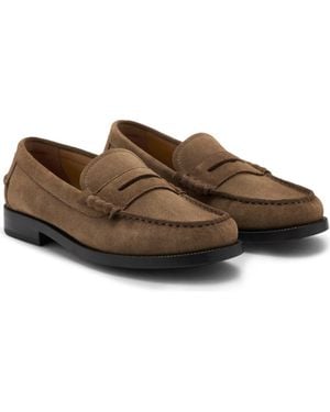 Mango Leather Penny Loafer - Brown