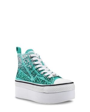 Zigi Carmensa-2 Embellished Platform High Top Sneaker - Blue