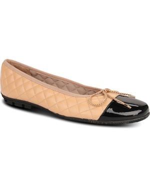 Paul Mayer Cozy Quilted Cap Toe Ballet Flat - Black