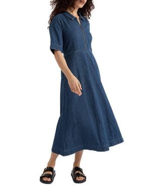 Seasalt Cornwall Gwenter Cotton & Linen Dress - Blue