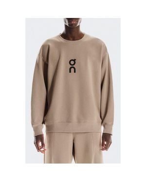 On Shoes Club Crewneck Cott Blend Sweatshirt - Natural