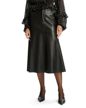 Bardot Kindra Faux Leather Midi Skirt - Black