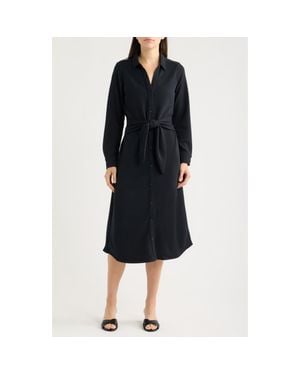 Spanx Long Sleeve Knit Shirtdress - Black