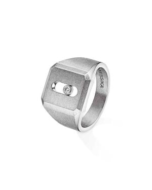 Messika Move Joaillerie Diamond Signet Ring - Gray