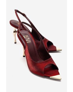 Prologue Shoes Amore Slingback Stiletto Pump - Red